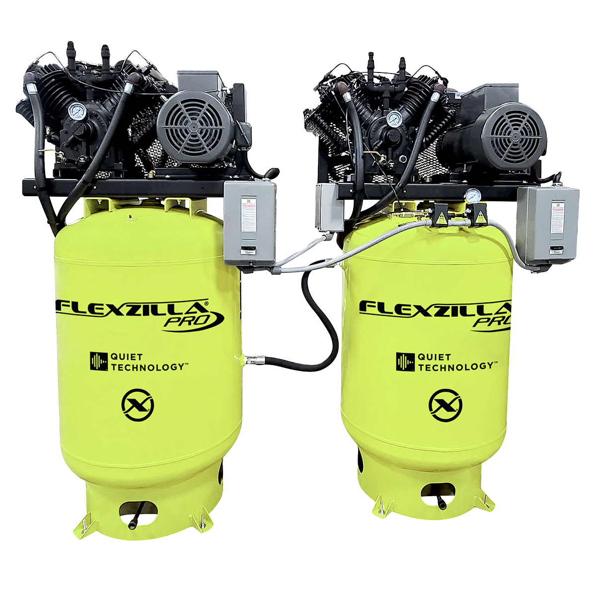Flexzilla Pro Two Tank, Three Phase, Air Compressor w/Silencer