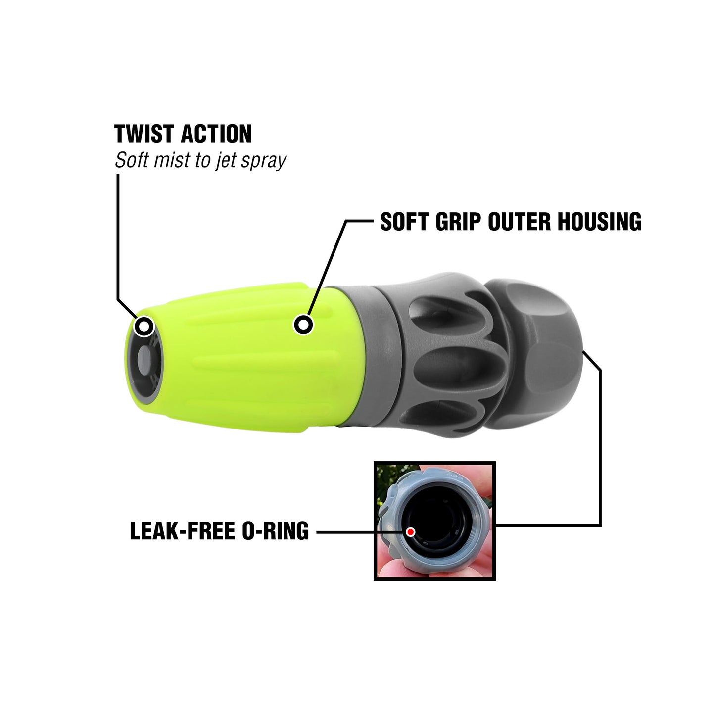 Twist Action Garden Hose Nozzle