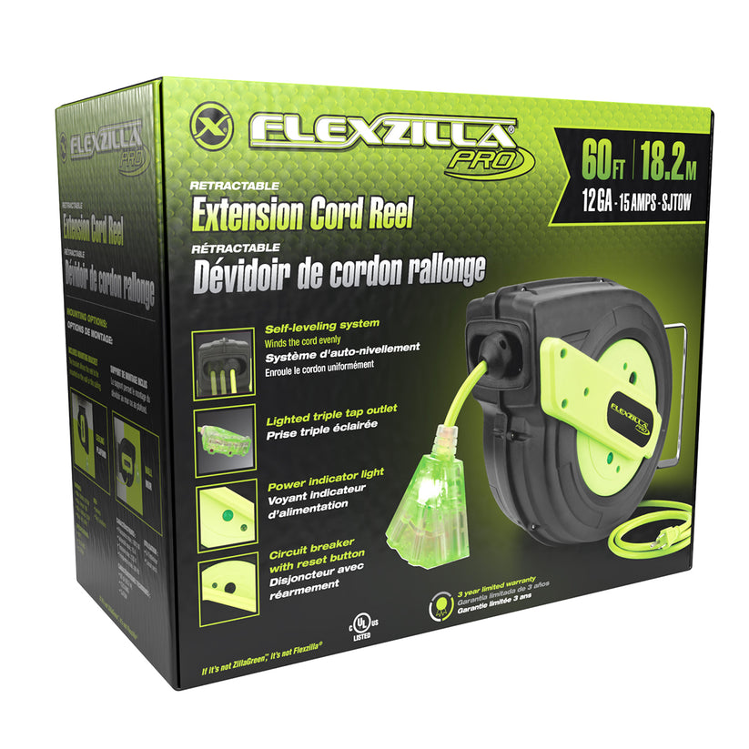 Pro Retractable Extension Cord Reel – Flexzilla.com