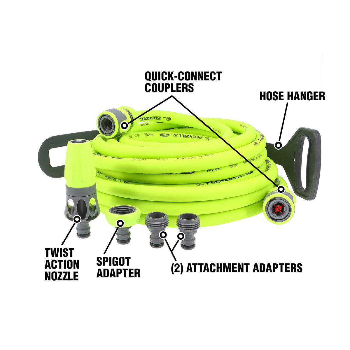 Garden Hose Kit with Quick Connect Attachments - Thumbnail 4
