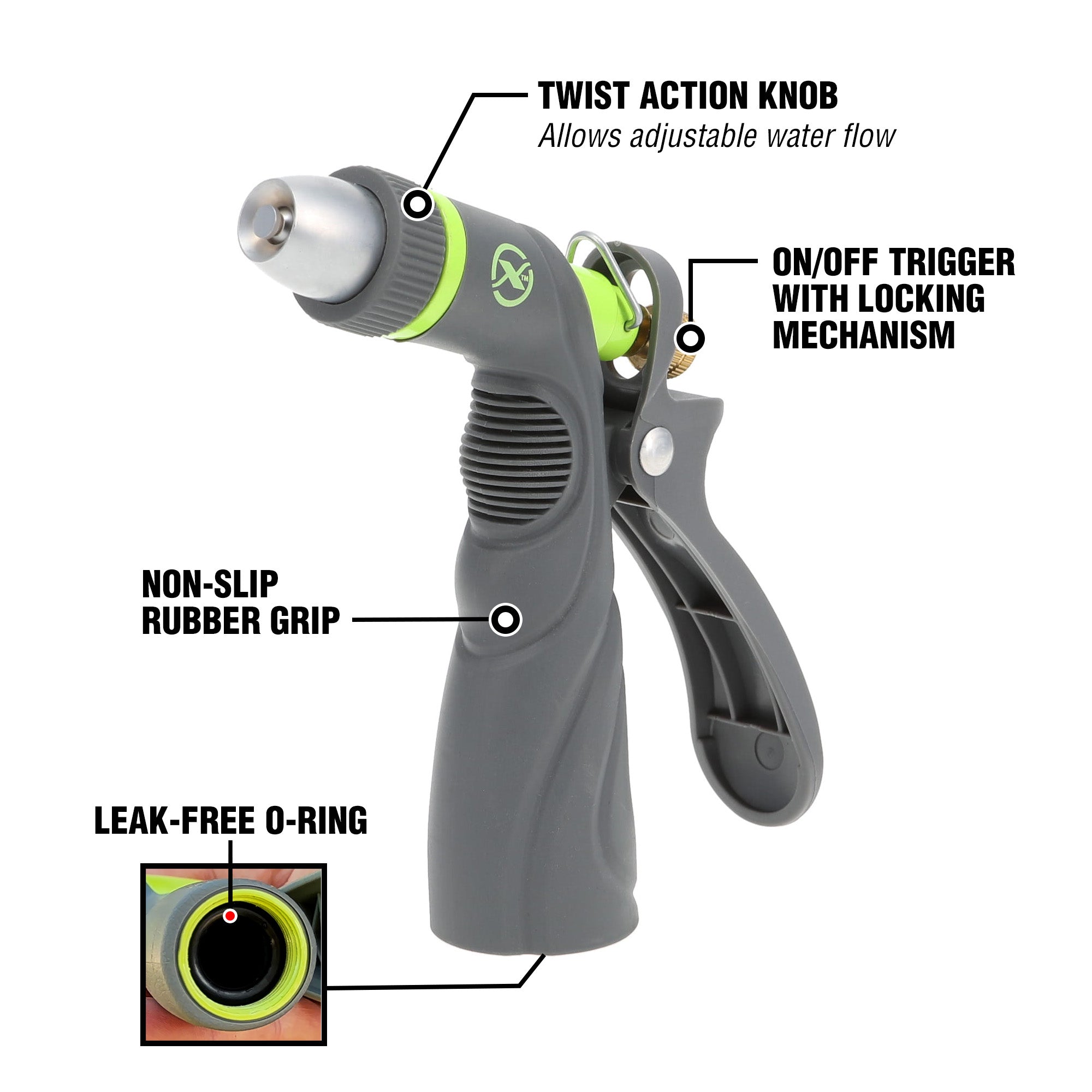 Metal Adjustable Pistol Grip Garden Hose Nozzle – Flexzilla