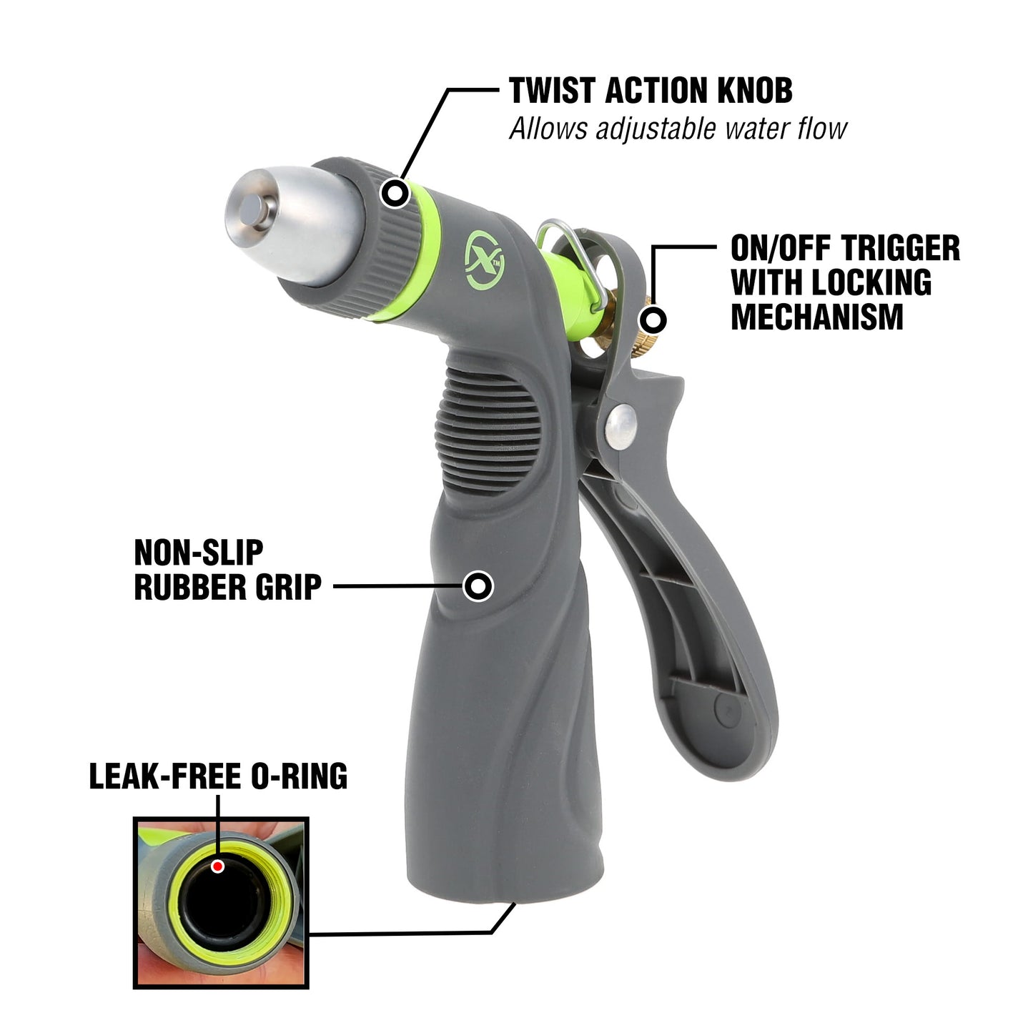 Metal Adjustable Pistol Grip Garden Hose Nozzle