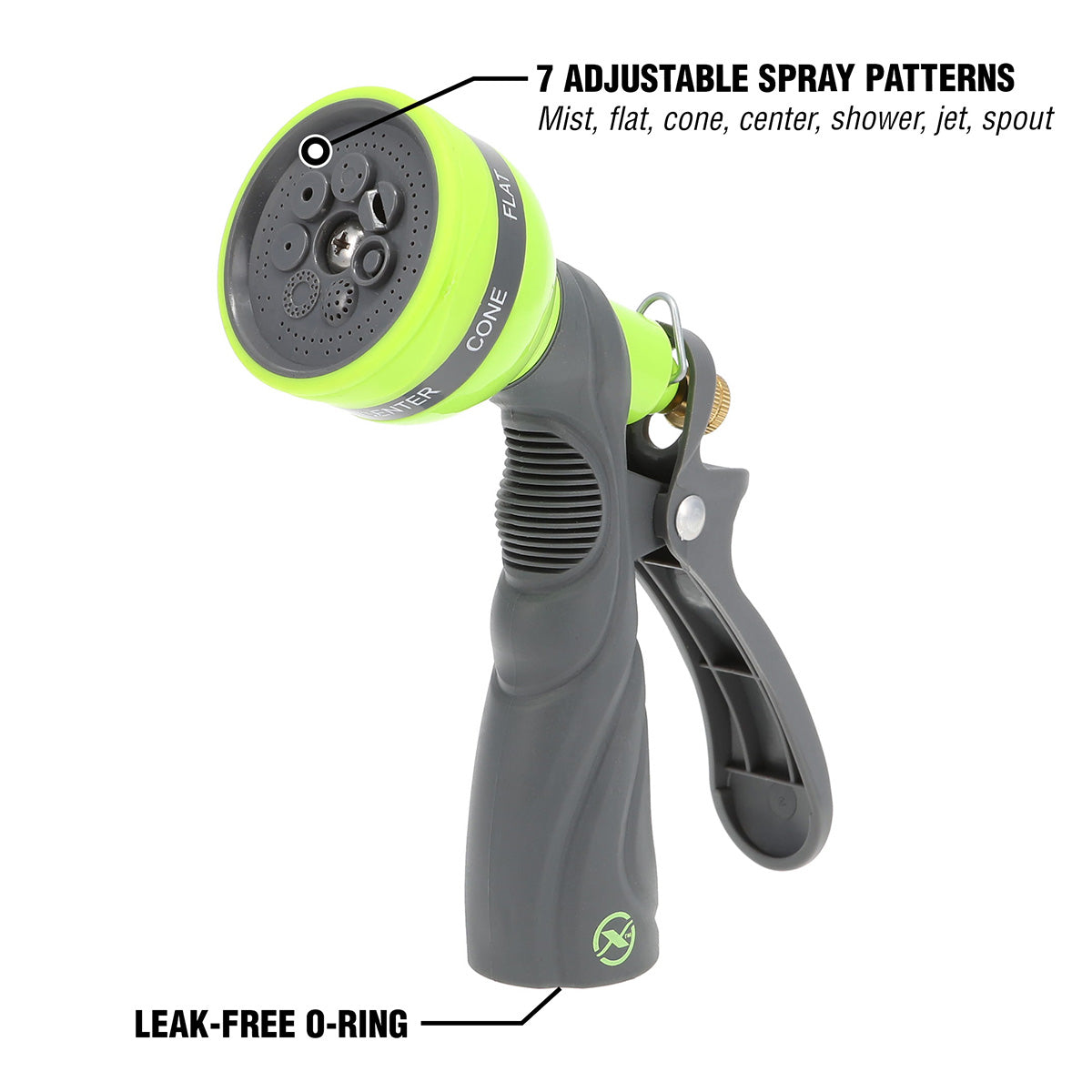 Metal 7-Pattern Adjustable Pistol Grip Garden Hose Nozzle