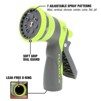 Heavy Duty 7-Pattern Adjustable Pistol Grip Garden Hose Nozzle