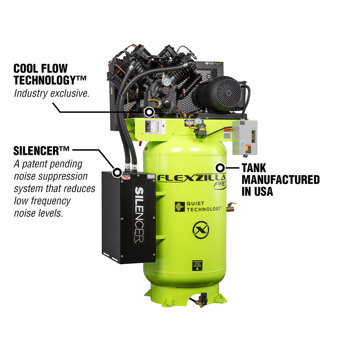 Flexzilla Pro Pressure Lube, Three Phase Stationary, Air