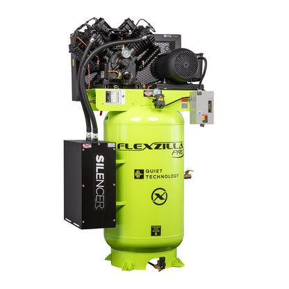 Flexzilla Pro Pressure Lube, Three Phase Stationary,  Air Compressor w/Silencer