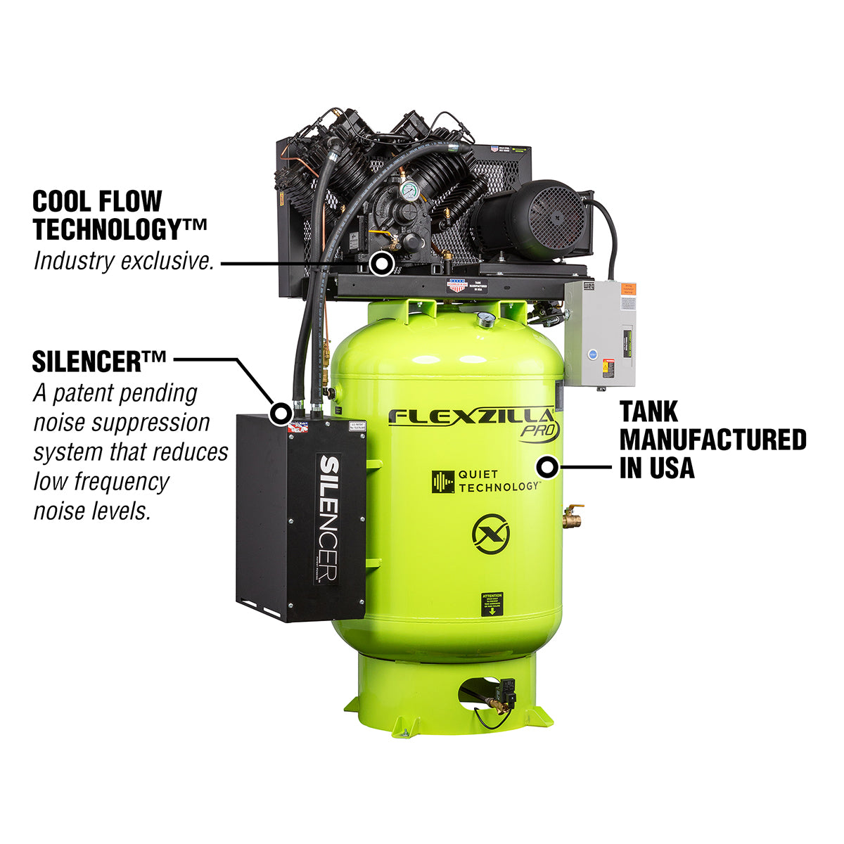 Flexzilla Pro Pressure Lube, Three Phase Stationary, Air