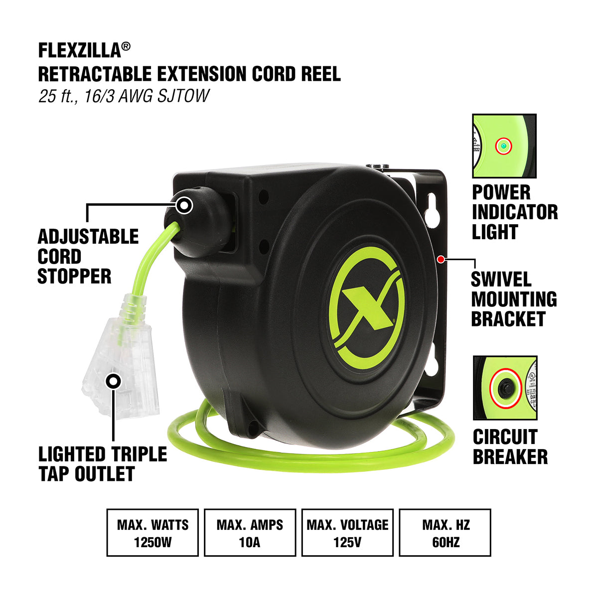 Retractable Extension Cord Reels – Flexzilla.com