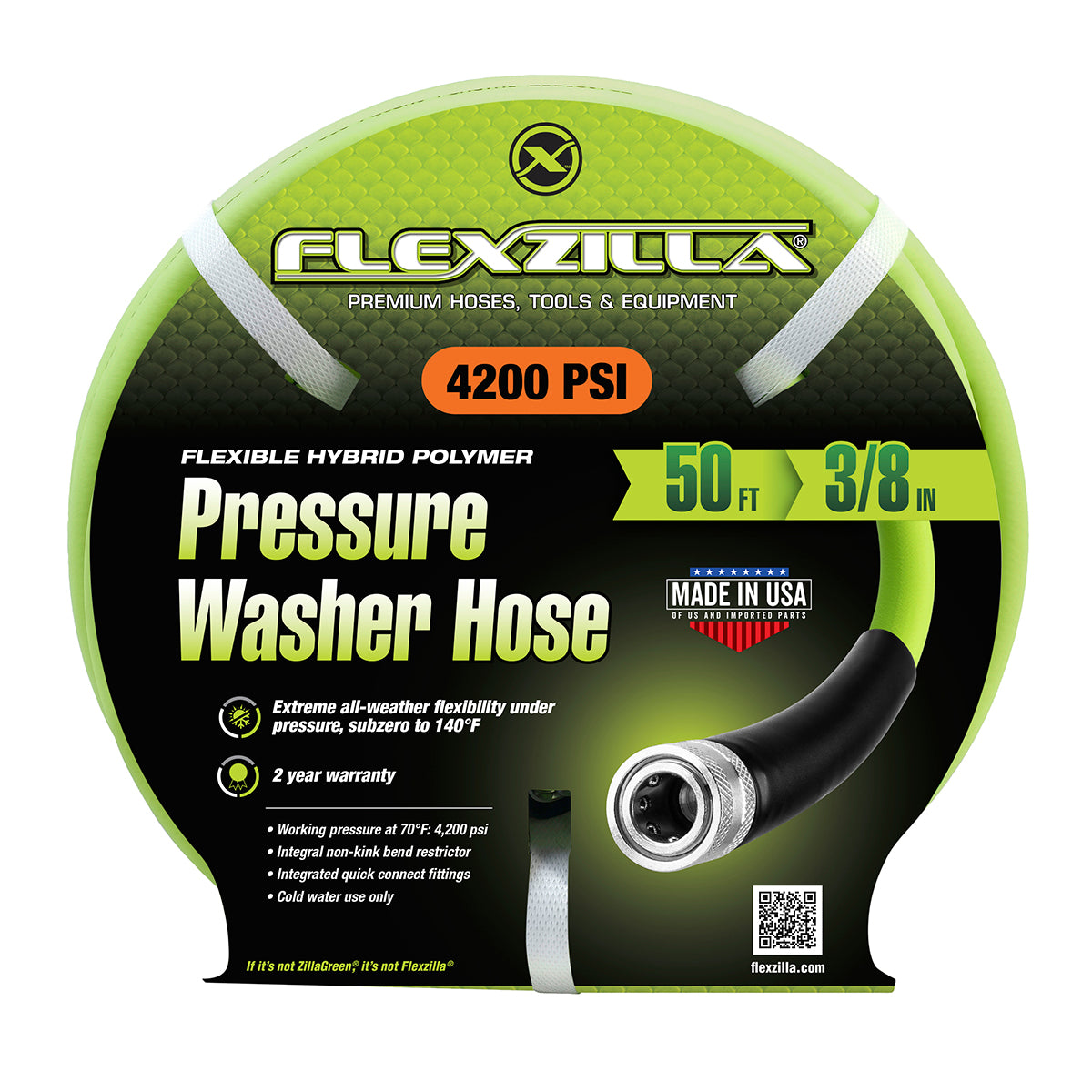 Pressure Washer Hose with Quick Connect Fittings – Flexzilla.com
