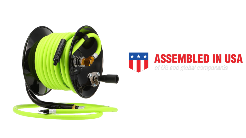 Flexzilla Manual Open Face Air Hose Reel, 3/8 in. x 50 ft., Heavy Duty,  Lightweight, Hybrid, ZillaGreen - L8650FZ : Tools & Home Improvement 